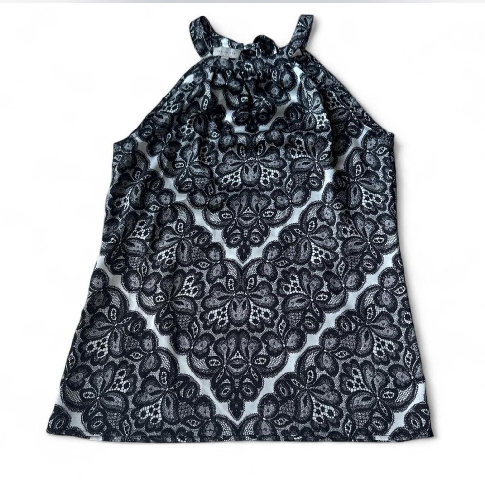 The Limited Y2K black and white lace top